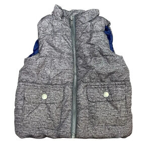Rorie Whelan Baby Boy Puffer Vest 24 Months Quilted Pockets Full Zip Gray Blue